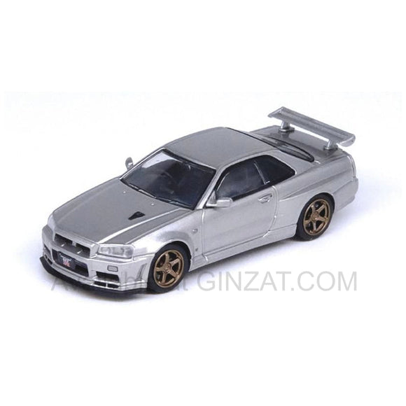 Nissan Skyline GT-R (R34) V-Spec II Silver, INNO64 diecast model car