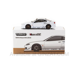 VERTEX Nissan Silvia S15 White Metallic, Tarmac Works diecast model car