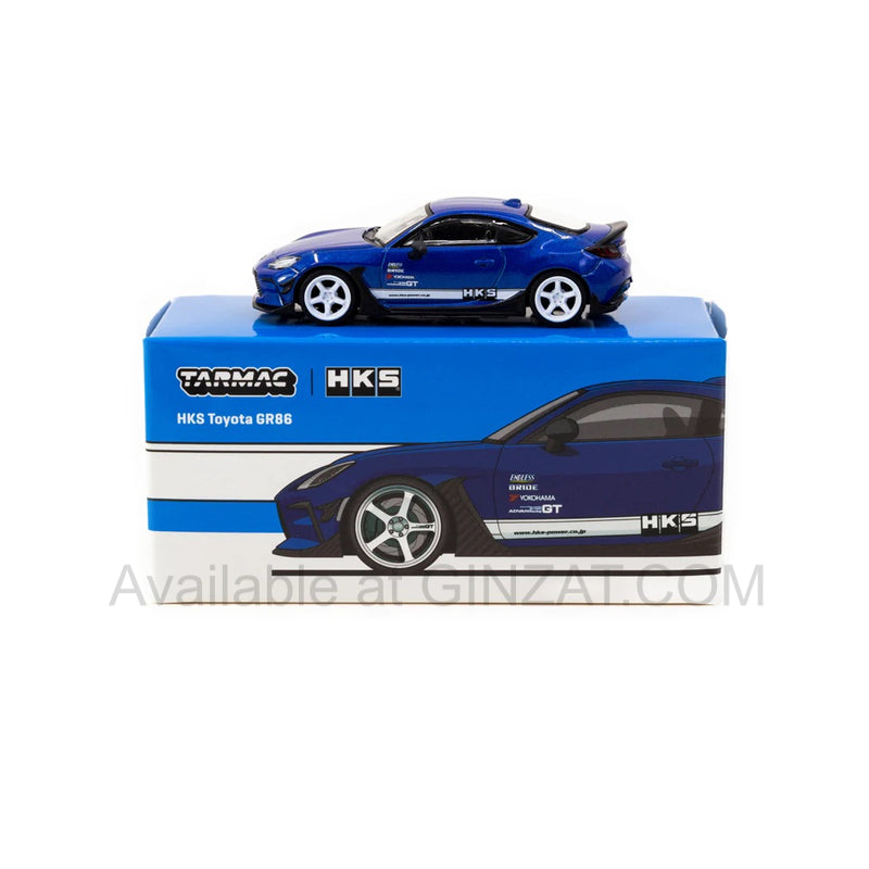 HKS Toyota GR86 Blue Metallic, Tarmac Works diecst model car