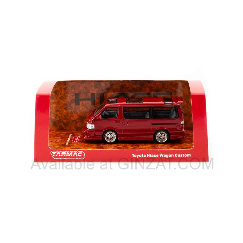 Toyota Hiace Wagon Custom Red, Tarmac Works diecst model car