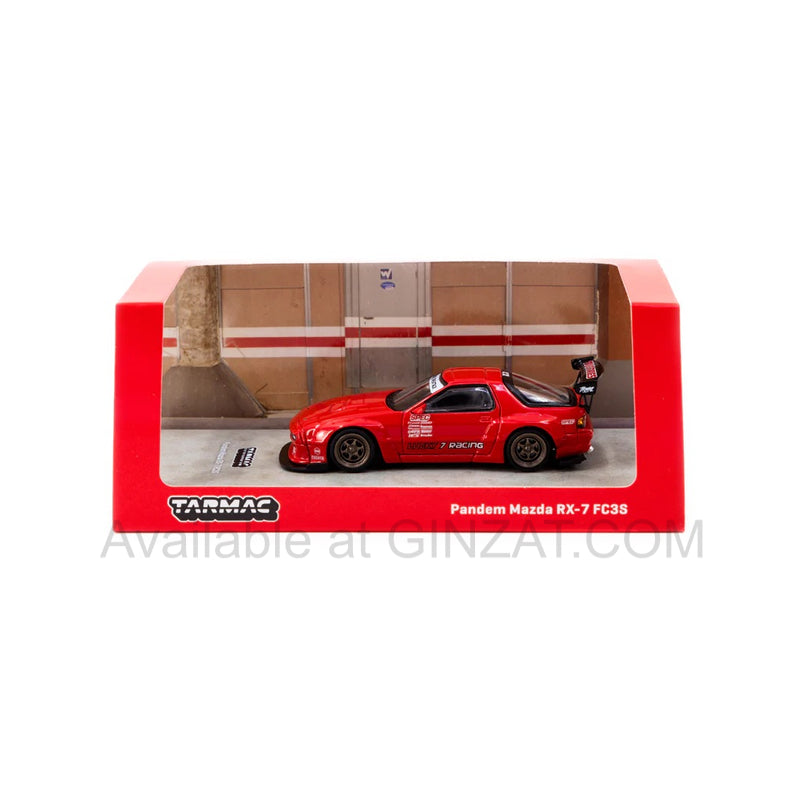 Pandem Mazda RX-7 FC3S Red, Tarmac Works diecst model car