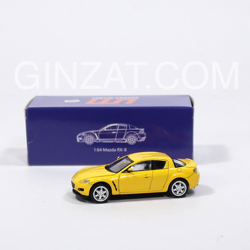 Mazda RX-8 Yellow, unique model 1/64 diecast model car