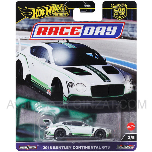 2018 Bentley Continental GT3, Hot Wheels Premium  (Race Day) diecast model car