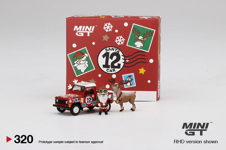 LAND ROVER Defender 90 Pickup - 2021 Christmas Edition, MINI GT 320 diecast model car