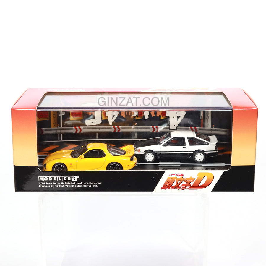 Initial D Car Set Vol.10 MAZDA RX-7 (FD3S) & Toyota AE86, Modeler’s diecast model car