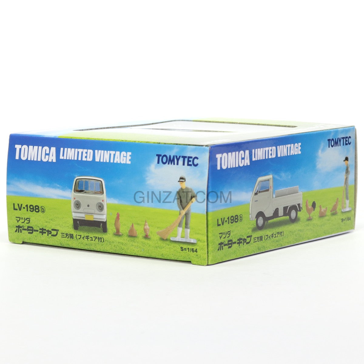 MAZDA Porter Cab (white) with figure, TOMYTEC Tomica Limited Vintage LV-198b diecast models scale 1/64