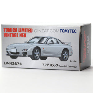 MAZDA RX-7 Type RS ‘99 (Silver), Tomica Limited Vintage Neo diecast model car 1/64 LV-N267b