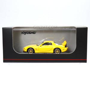 Mazda RX-7 FD3S (Yellow), Kyosho diecast model car 1/64