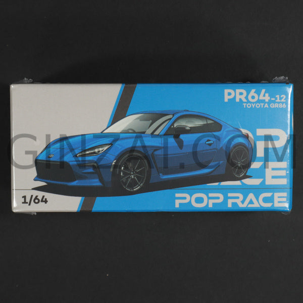 TOYOTA GR86 Neptune Blue, POP Race 1/64 diecast model car