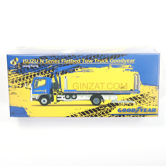 ISUZU N Series Flatbed Tow Truck Goodyear, TINY diecast model car