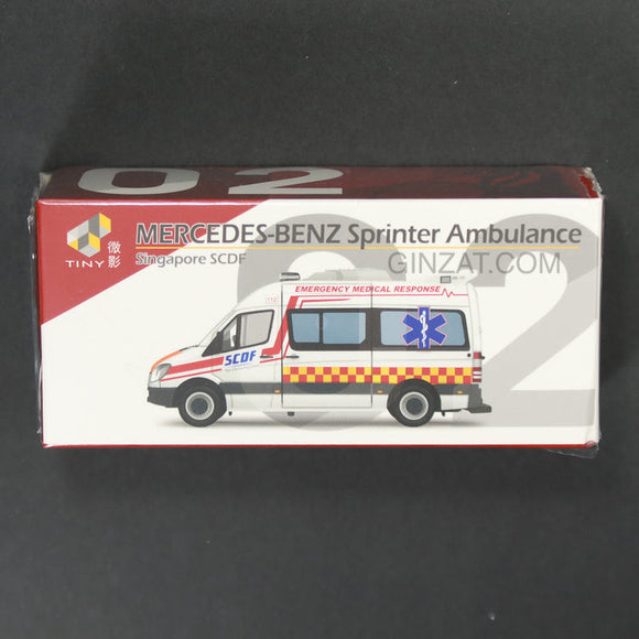 Mercedes-Benz Sprinter Ambulance - Singapore SCDF, Tiny diecast model car