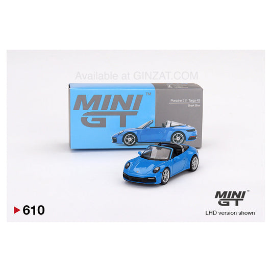 Porsche 911 Targa 4S Shark Blue, Mini GT No. 610 diecast model car