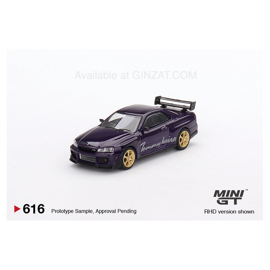 Nissan Skyline GT-R R34 Tommykaira R-z Midnight Purple, Mini GT No. 616 diecast model car