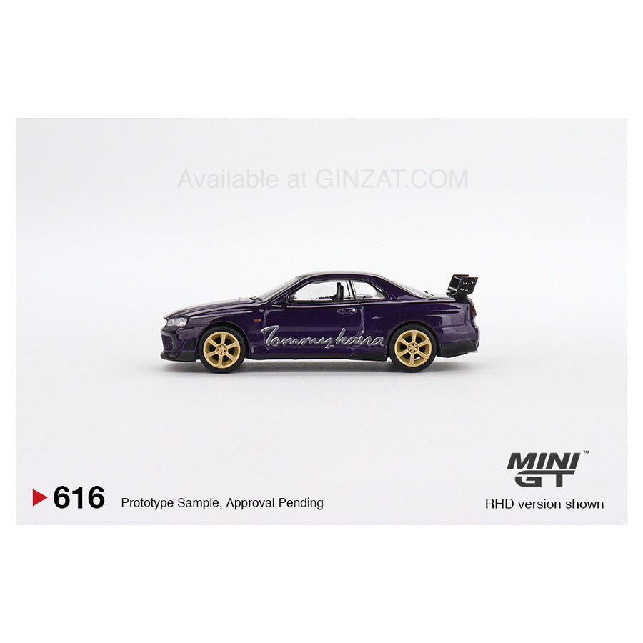 Nissan Skyline GT-R R34 Tommykaira R-z Midnight Purple, Mini GT No. 616 diecast model car