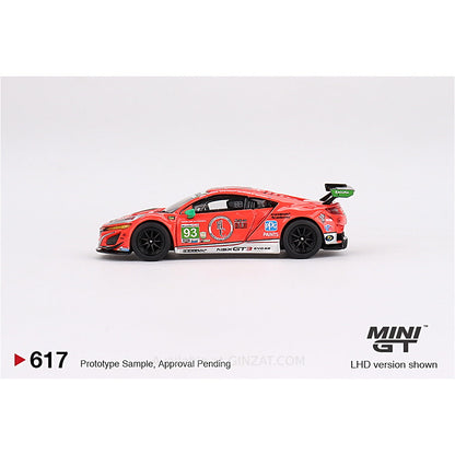 Acura NSX GT3 EVO22 IMSA Daytona 24h 2023 #93 WTR Racers Edge Motorsports, Mini GT No. 617 diecast model car