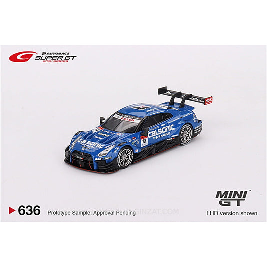 Nissan GT-R Nismo GT500 SUPER GT Series 2021 #12 Team Impul Japan Exclusive, Mini GT No. 636 diecast model car (Blister Pack)