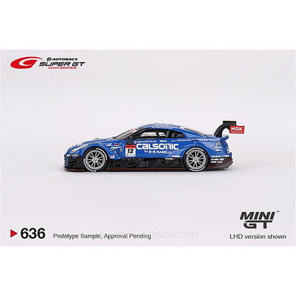 Nissan GT-R Nismo GT500 SUPER GT Series 2021 #12 Team Impul Japan Exclusive, Mini GT No. 636 diecast model car (Blister Pack)