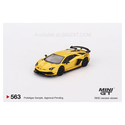 Lamborghini Aventador SVJ New Giallo Orion (Yellow), Mini GT No. 563 diecast model car