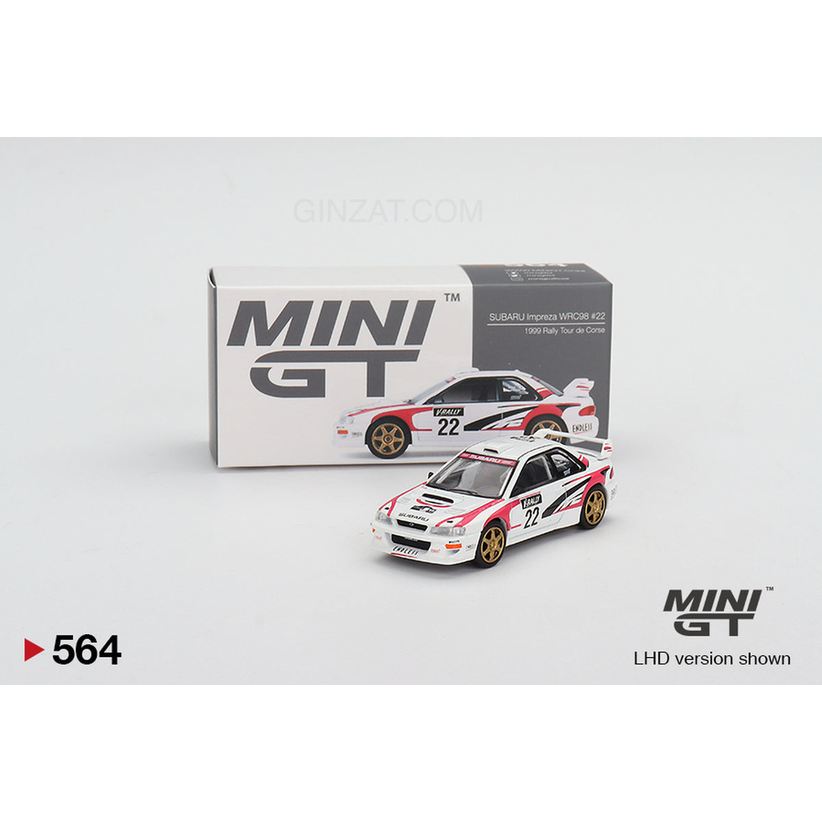 Subaru Impreza WRC98 #22 1999 Rally Tour de Corse, Mini GT No.564 diecast model car