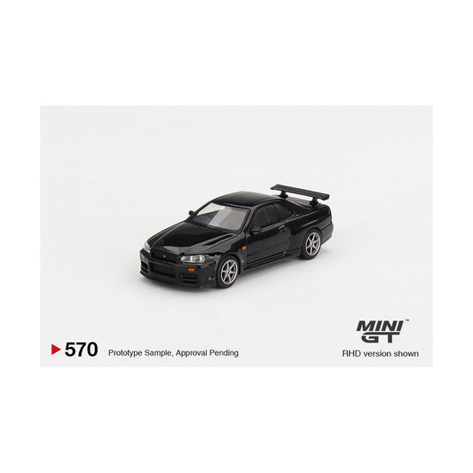 Nissan Skyline GT-R R34 V-Spec, Mini GT No. 570 diecast model car