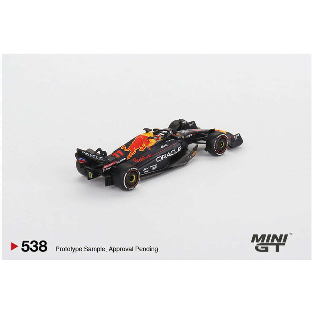 Oracle Red Bull Racing RB18 #11 Sergio Perez 2022 Abu Dhabi Grand Prix 3rd Place, Mini GT No. 538 diecast model car