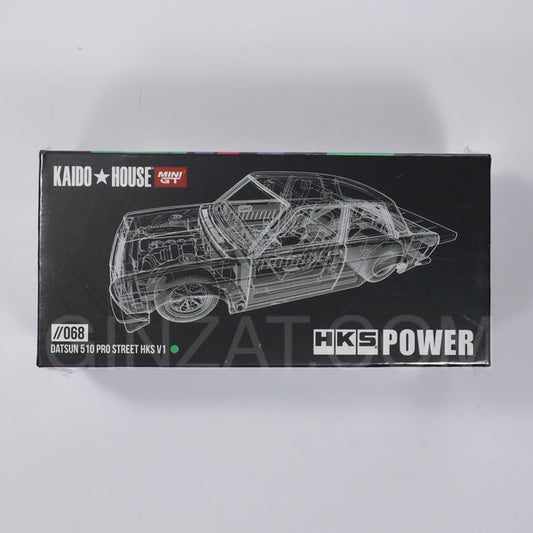 Datsun Kaido 510 Pro Street HKS V1, MINI GT x Kaido House No. 068 diecast model car