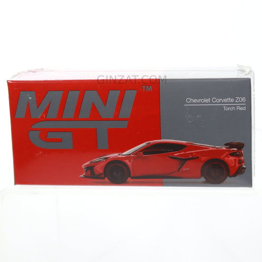 CHEVROLET Corvette Z06 2023 Torch Red, MINI GT No.477 diecast model car