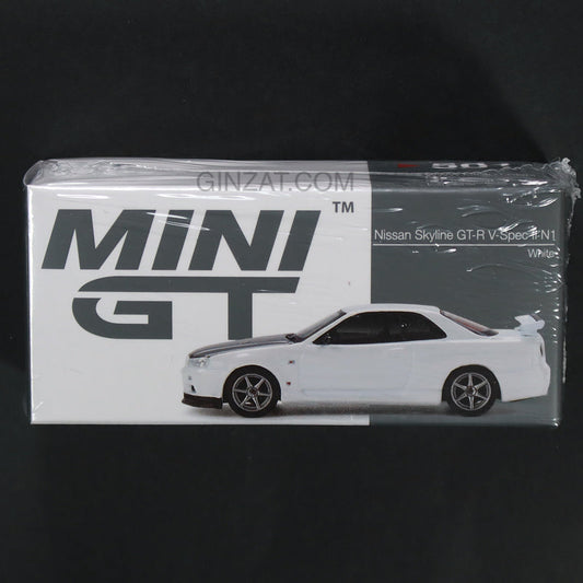 Nissan Skyline GT-R R34 V-spec II White, MINI GT No.501 diecast model car