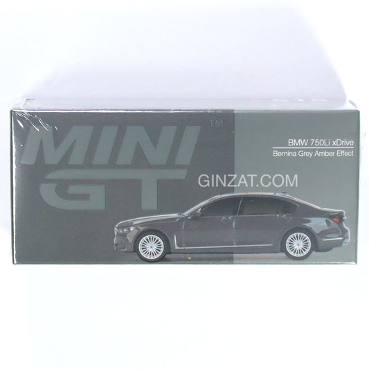 BMW 750Li xDrive Bernina Gray Amber Effect, MINI GT No.515 diecast model car