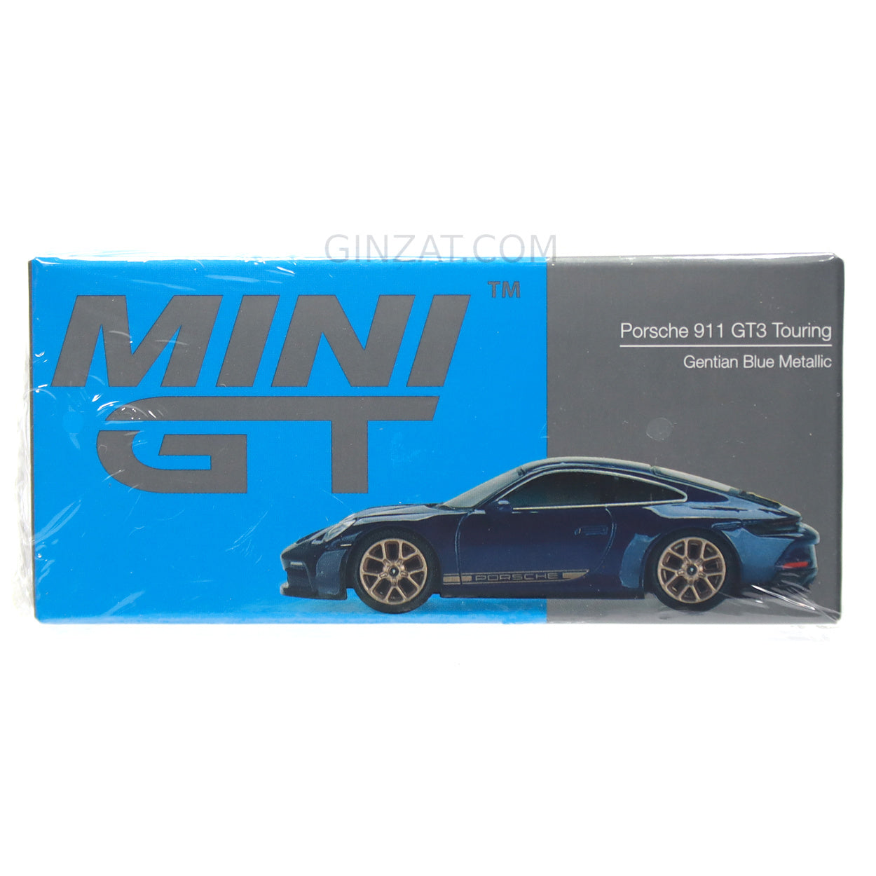 PORSCHE 911 GT3 Touring Gentian Blue Metallic, Mini GT No.405 diecast model car