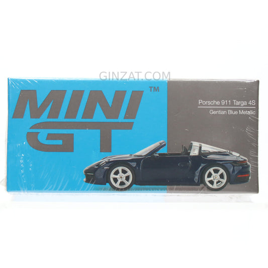 PORSCHE 911 Targa 4S Gentian Blue Metallic, Mini GT No.412 diecast model car