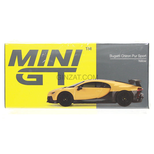 BUGATTI Chiron Pur Sport Yellow, Mini GT No.428 diecast model car