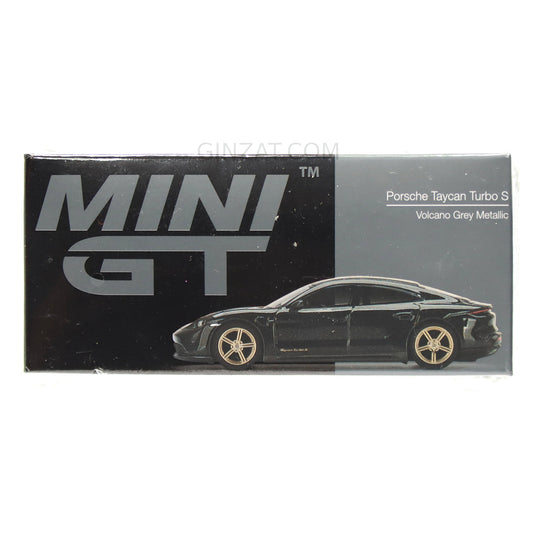 PORSCHE Taycan Turbo S Volcano Grey Metallic, Mini GT No.433 diecast model car