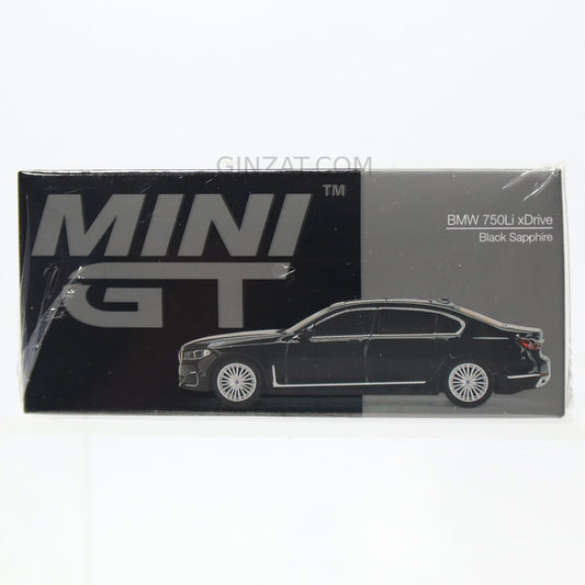 BMW 750Li xDrive Black Sapphire, Mini GT No.436 diecast model car