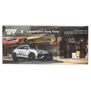 LAMBORGHINBI Urus Unlock Any Road Hong Kong, Mini GT No.443 diecast model car