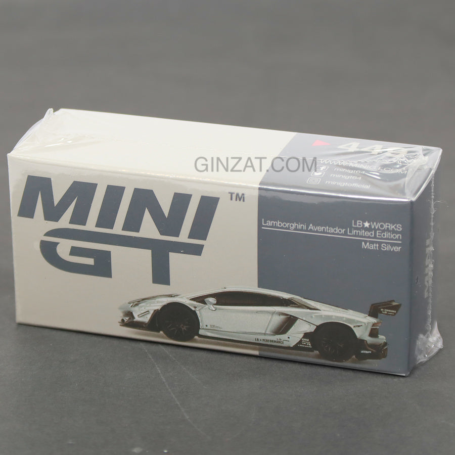 LB WORKS LAMBORGHINI Aventador Limited Edition Matt Silver, Mini GT No.449 diecast model car