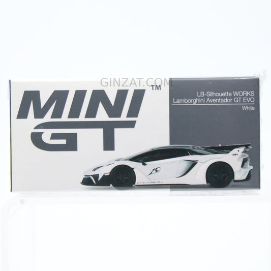 LB-Sihouette WORKS LAMBORGHINI Aventador GT EVO White, Mini GT No.467 diecast model car