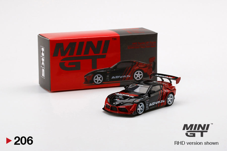 TOYOTA HKS ADVAN GR Supra, MINI GT No.206 diecast model car