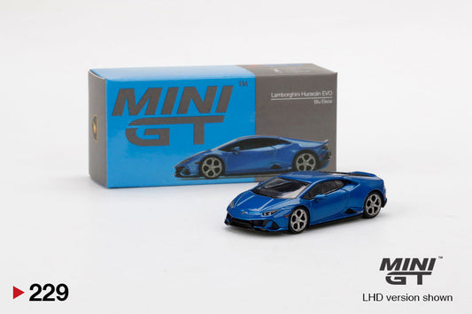 Lamborghini Huracan EVO Blue Eleos, MINI GT No.229 diecast model car