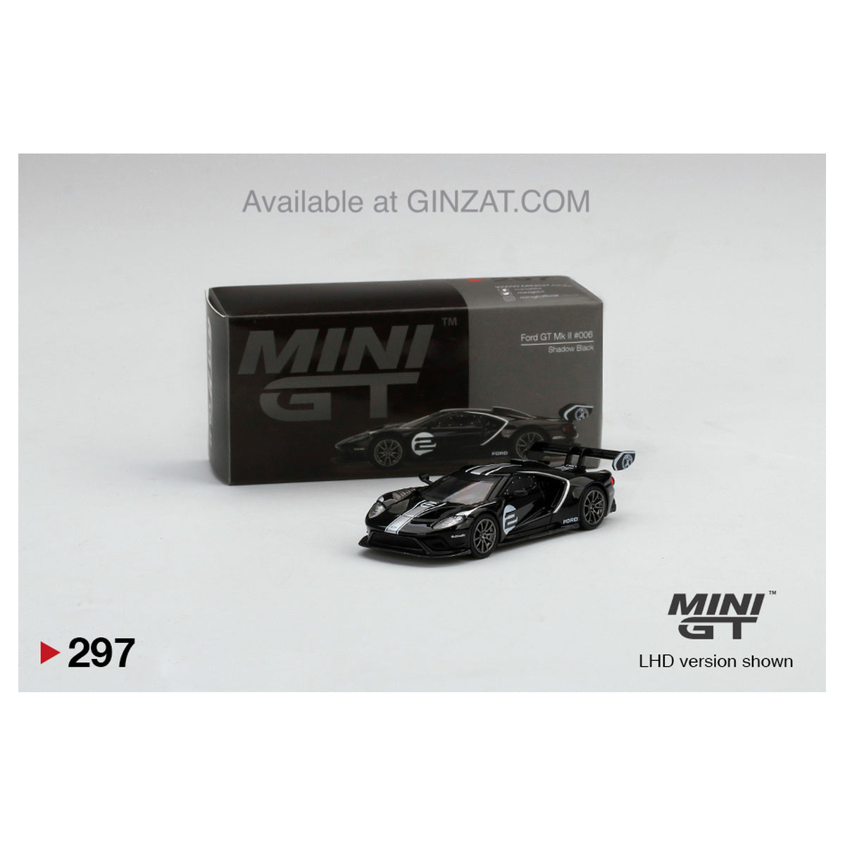 Ford GT MK +006 Shadow Black, Mini GT No. 297 diecast model car