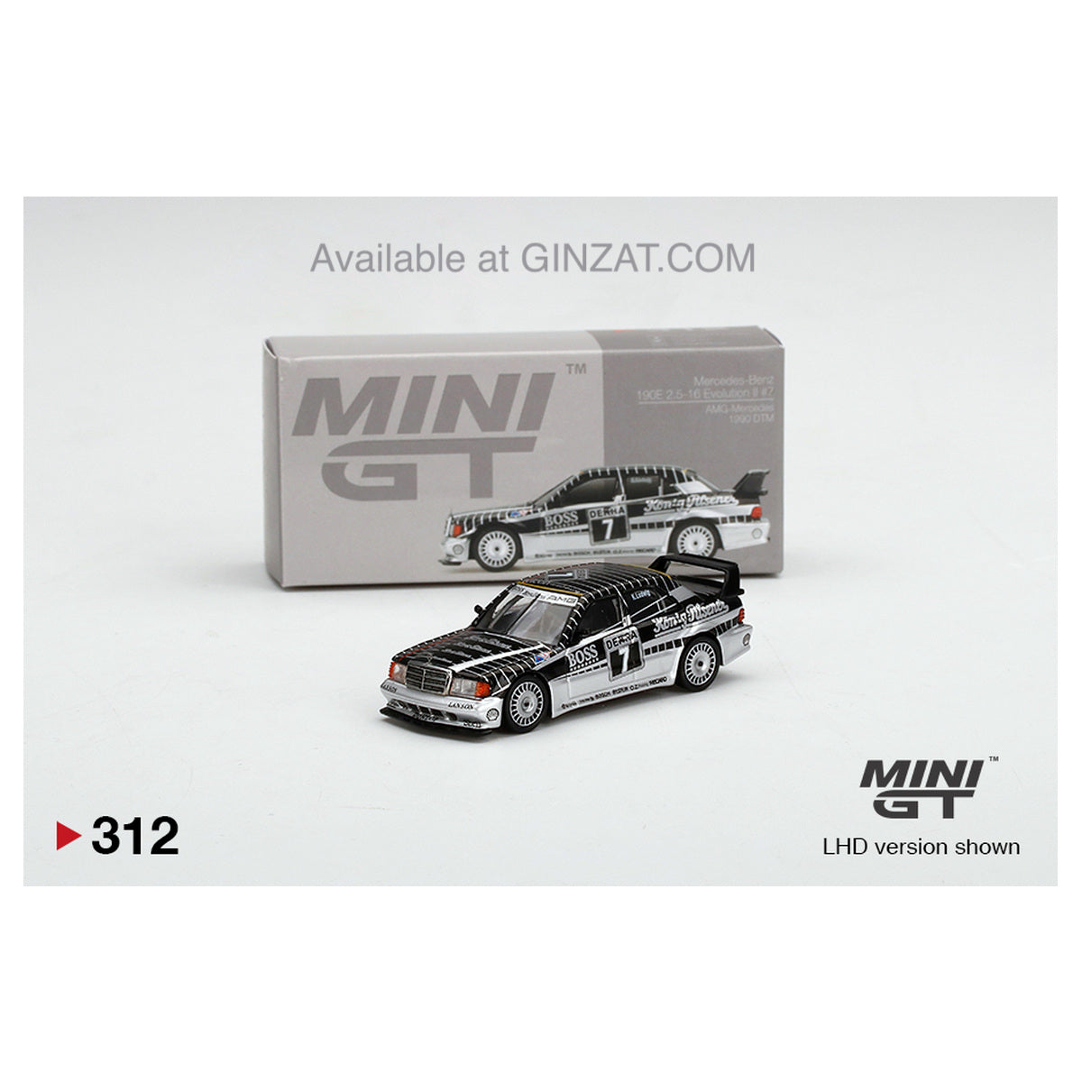 Mercedes-Benz 190E 2.5-16 Evolution II #7 AMG-Mercedes 1990 DTM, MINI GT No.312 diecast model car