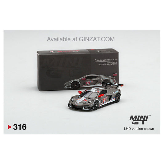 Chervolet Corvette C8.R #4 Covette Racing 2021 IMSA Sebring 12 Hrs, MINI GT No.316 diecast model car