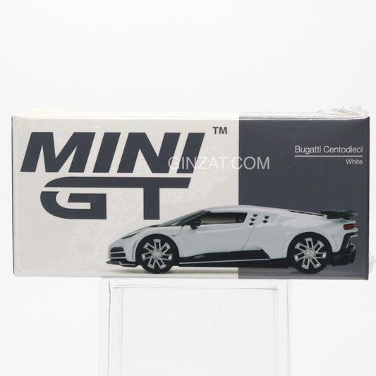 BUGATTI Centodieci White, Mini GT No.337 diecast model car