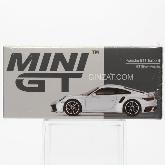 PORSCHE 911 Turbo S GT Silver Metallic, Mini GT No.354 diecast model car