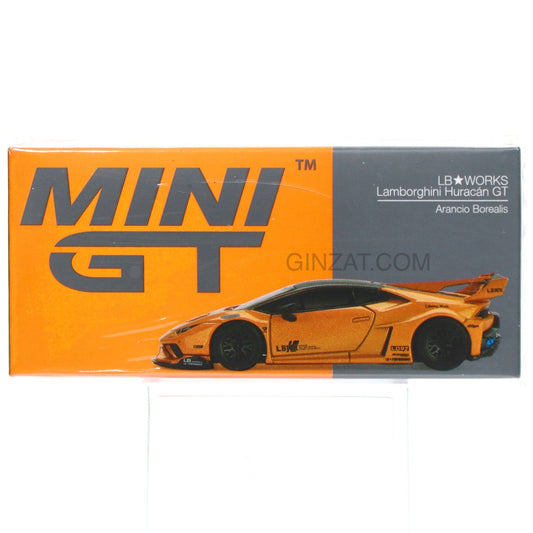 LB Works LAMBORGHINI Huracan GT Arancio Borealis, Mini GT 355 diecast model car