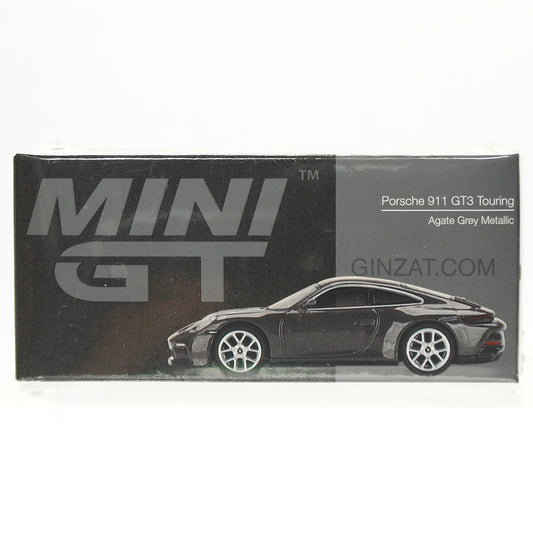 PORSCHE 911 GT3 Touring Agate Grey Metallic, Mini GT No. 373 diecast model car