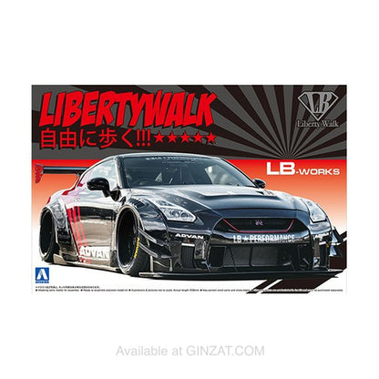 Liberty Walk 1/24 Nissan R35 GT-R type 2 Ver.2, Aoshima 1/24 Plastic Model Kit