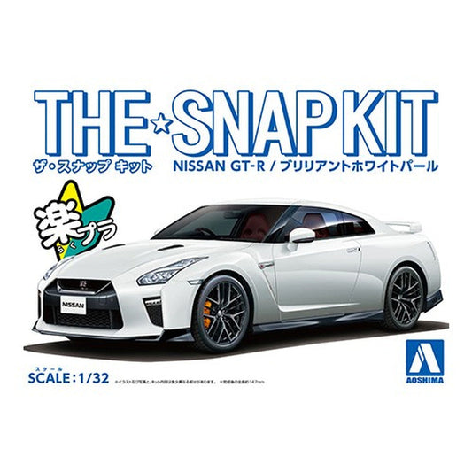 Nissan GT-R (Brilliant White Pearl), The Snap Kit, Aoshima Plastic Model Car (Scale 1/32)