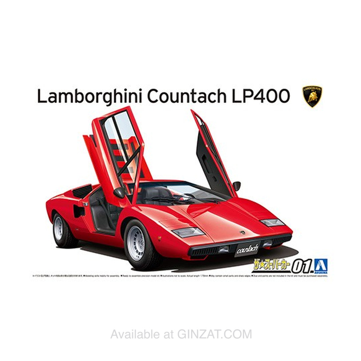 LAMBORGHINI Countach LP400 ‘74, Aoshima 1/24 Plastic Model Kit