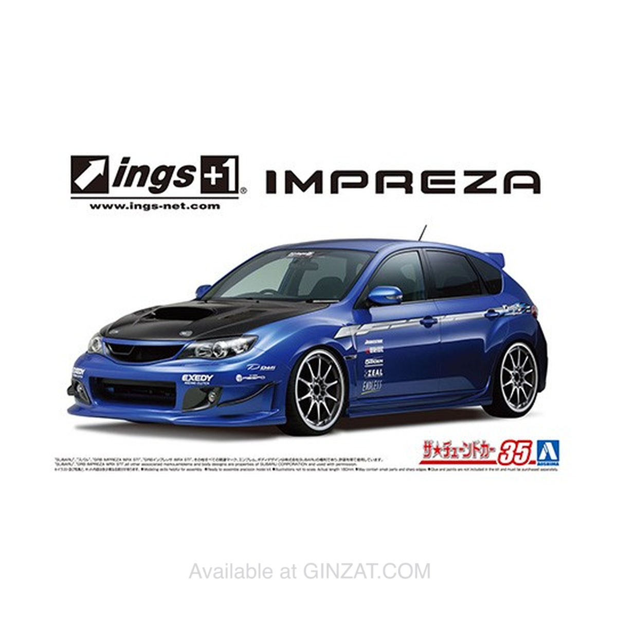 Aoshima 1/24 ings GRB IMPRESA WRX STI '07(SUBARU) Plastic Model Kit